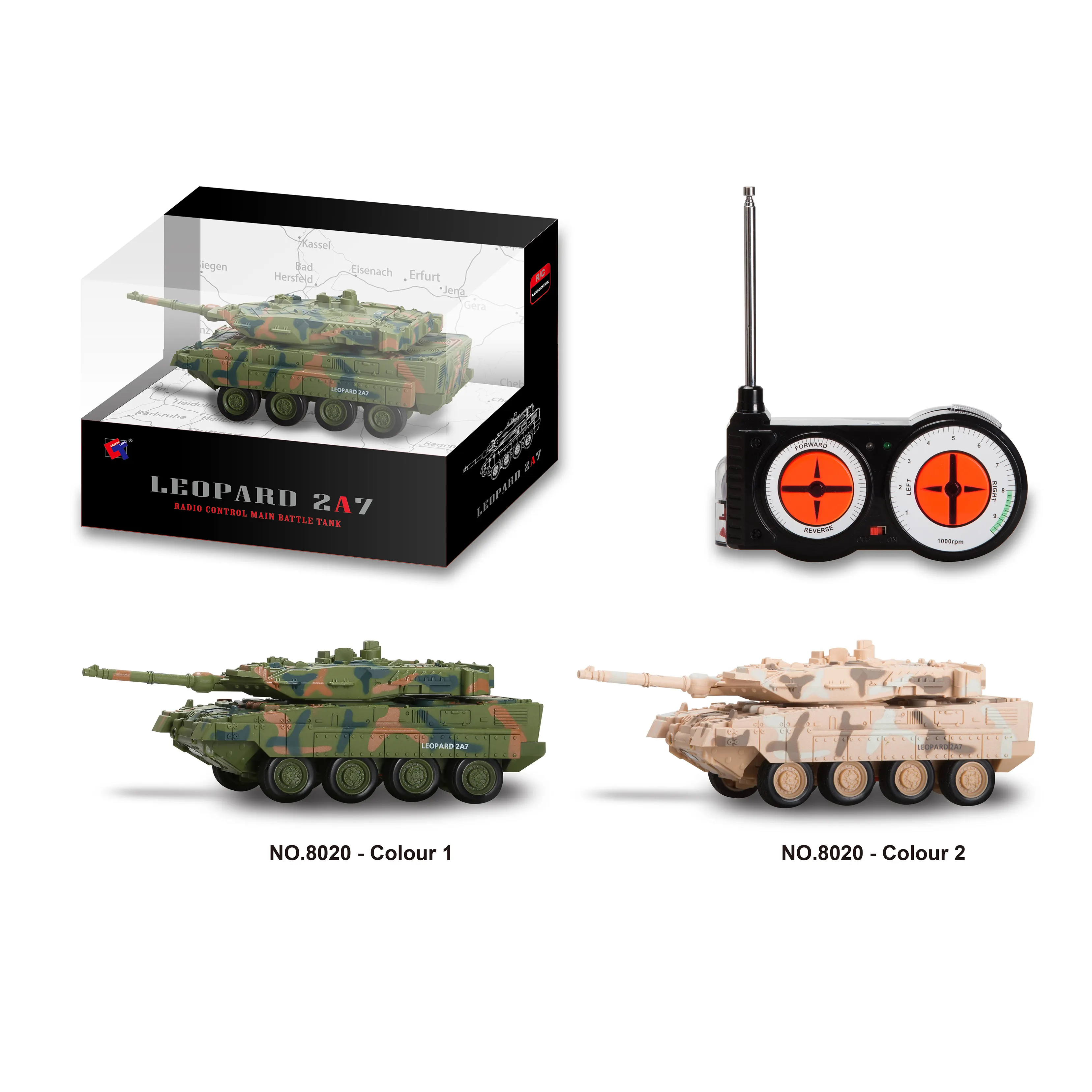 Tank Remote Control Car Toys RC 2A7 Leopard for Kids Present Gift 2 Colors Battery Plastic Window Box ABS RC Hobby Kingdom Toys