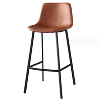 Tabouret de bar Faux cuir hauteur chaise bjflamingo tabourets de bar avec dos pieds en métal