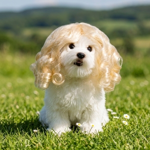 Peluca rizada universal HLC para perros y gatos, accesorio de pelo para mascotas para juegos de rol, fiestas, reuniones, accesorios para fotos y desfiles. - Product Image 3