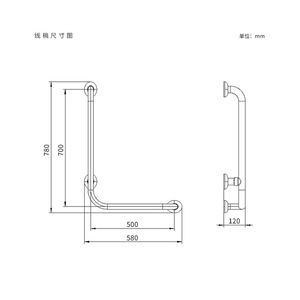 ราวจับกันลื่นรูปตัว L รุ่น HS-024A ยี่ห้อ Zhi Nian สำหรับห้องน้ำและบ้านพักคนชรา รับน้ำหนักได้ 150 กก. ดีไซน์ทันสมัยเรียบง่าย - Product Image 2