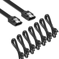 Cable de datos SATA de 90 grados, ángulo recto, SATA III, 6,0 Gbps, negro con bloqueo para unidades HDD, SSD, CD y DVD, 1 unidad