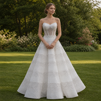 Robe de bal élégante Jancember 251017, bustier sans bretelles, corsage en forme de cœur, jupe à volants pailletée, pour soirée formelle