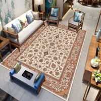 Rutschfester Bohemian Blumenmuster Öko-Freundlicher Polyester-Teppich für Wohnzimmer - Großformatig Gepolstert & Wasserdicht