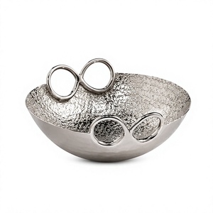 Centre de table en métal texturé à double boucle, design moulé, pour commande en gros, lot d'articles pour fournisseurs - Product Image 1