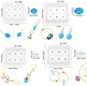 Moules pour perles de silicone brillantes, carrés et ronds, moules en résine de silicone pour bricolage, Y1636