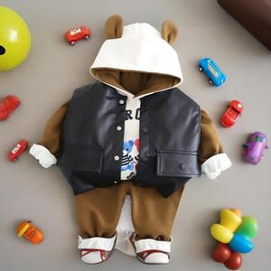 Vente en gros 2025 Smart Casual 3 pièces soutien personnalisable garçons automne et hiver <span class=keywords><strong>gilet</strong></span> en cuir doublé polaire - Product Image 5