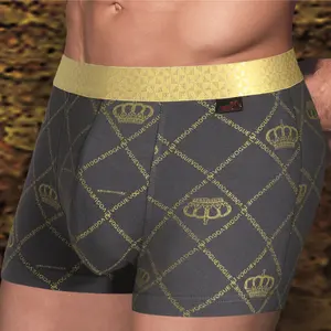 Boxer personnalisé en coton avec ceinture élastique pour homme, sous-vêtement avec impression complète