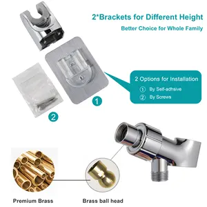 8-Mode High Pressure Handheld Shower Head With On Off Switch And 79 Inches Stainless Steel Hose And 2 Shower Holder