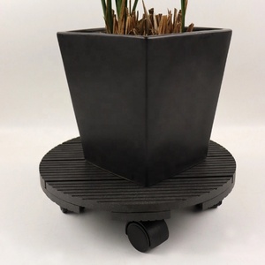 Pots à fleurs en WPC ronds et carrés composites personnalisés, design contemporain, jardinières <span class=keywords><strong>de</strong></span> <span class=keywords><strong>terrasse</strong></span> avec base à poulie pour une utilisation intérieure et extérieure - Product Image 4