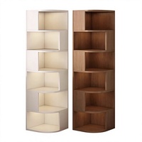 Armoire d'angle triangulaire en bois, multi-niveaux, amovible, pour chambre à coucher, salon, design moderne minimaliste