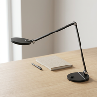 Lampe de bureau LED flexible en ABS pour bureaux d'étude, éclairage de lecture AC, lampes de table contemporaines avec contrôle rotatif et gradation progressive