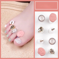 8 pièces/paquet Séparateurs d'orteils en silicone, Séparateurs indépendants pour les doigts des pieds, Outil de pédicure DIY pour l'art des ongles, Soutien des orteils, Soin des ongles, Manucure adulte