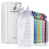 Bouteille d'eau sportive Tritan 2L, gourde sans BPA avec paille, couleur et logo personnalisables pour le fitness en extérieur et l'usage quotidien
