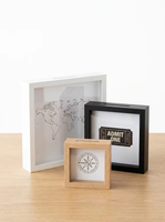 Cadre de présentation Shadow Box en MDF certifié FSC, le mieux noté, pour montres, collection de billets, fonds de voyage 15*15cm 20*20cm