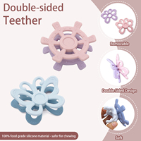 Anneau de dentition personnalisé en silicone papillon pour bébé, sans BPA, qualité alimentaire, double face, amovible, jouet sensoriel pour bébés