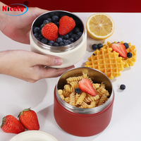 Nicety 480ml Contenant alimentaire isotherme rond en acier inoxydable à double paroi sous vide pour soupe