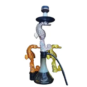 Fabrika toptan horse tı şekli büyük boy 73cm nargile reçine Shisha 1 hortum ile kristal taban şişe nargile seti