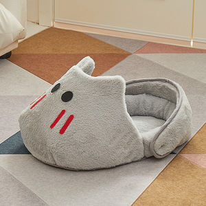 Winter- und Herbst-Haustiermöbel, Dickes Hausbett mit Großem Platz aus Fasermaterial, Abnehmbares Katzenbett - Product Image 6