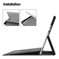 Housse de protection à rabat sur mesure de précision pour Microsoft Surface Pro 12 12 pouces avec support de stylet intégré, antichoc et fonction support