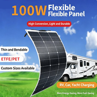 Système photovoltaïque semi-flexible 10W-200W pour yachts, camping-cars, véhicules électriques, panneau solaire monocristallin souple