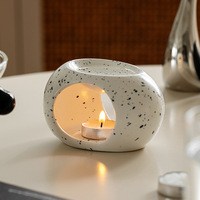 Bougeoir en céramique en forme d'oeuf Lampe à parfum Diffuseur d'aromathérapie Porte-encens pour encens