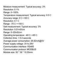 Sensor de Contenido de Suelo de Alta Precisión para Agricultura, Modbus RS485, Sensor de Conductividad Eléctrica, Salinidad, Temperatura y Humedad