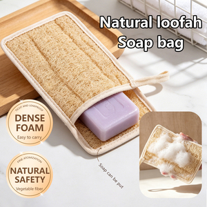 Nouvelle Tendance 2026 – Lot de 2 Sachets de Savon Carrés en Loofah 100% Naturel – Pochette Exfoliante en Maille pour Savon en Barre – Lavage en Profondeur - Product Image 1