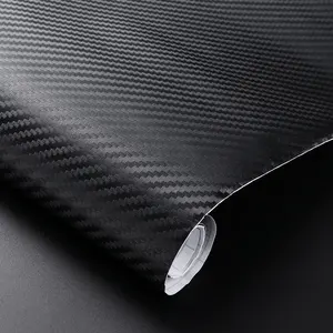 1.52x28m 3D 자동차 랩 필름 블랙 탄소 섬유 비닐 랩 시트 자동차 PVC 스티커