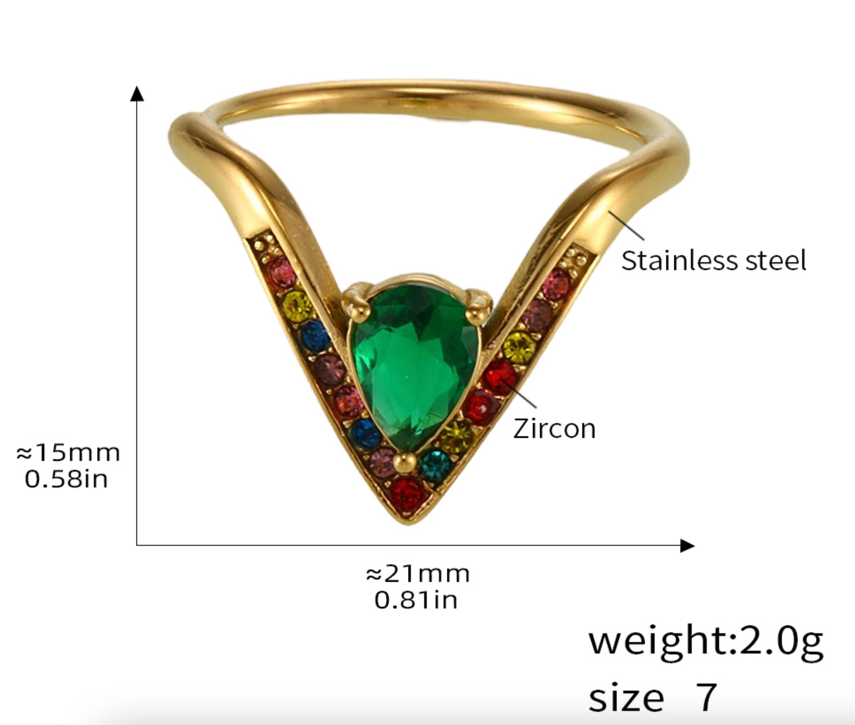 Or + Zircon vert