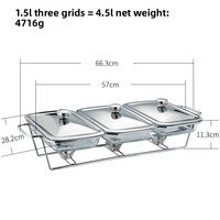 Luxe serveerschaal van zilverkleurig chafing dish, 3,6L mini vierkante roestvrijstalen voedselwarmer voor moderne restaurant catering