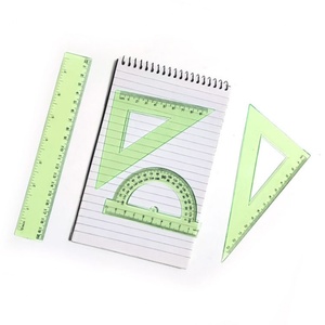 Juego de 4 Reglas de Plástico Transparente Verde de 20 cm, Rectas, Ecológicas y Duraderas, para Matemáticas y Geometría, para Escuela Profesional - Product Image 3
