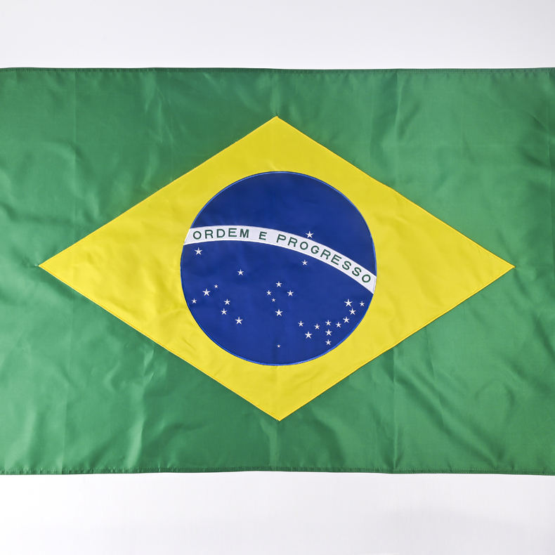 embroidered Brazil flags