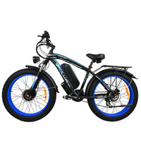 Vélo de montagne électrique 26 pouces 48V avec pneus larges, 21 vitesses variables, longue autonomie de la batterie, assistance au pédalage, moteur 1000W, aluminium
