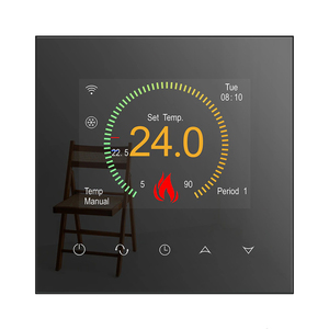 spezielles design schwarzer bunter touchscreen 16 a zimmerthermostat für elektrische fußbodenheizung mit wlan sprachsteuerungsfunktion - Product Image 1