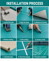 Échantillon Gratuit Tapis de Tennis de Table Moderne Antidérapant Autocollant Facile à Installer Ignifuge Revêtement de Sol Vinyle avec Design Graphique