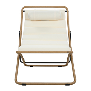 2-Pieces Modern Outdoor Chair Rattan-Wrapped Garden Chair with Adjustable <b>Backrest</b> and Thick Cushion - Product Image 2