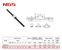 Rail de guidage linéaire 400 mm en acier à roulement noir, blocs MGN12 pour imprimante 3D et machine CNC (type H)