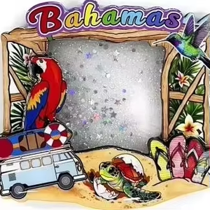 Affiche de réfrigérateur en MDF faite à la main, écologique, au design champêtre français, avec forme personnalisable - Série Océan - Product Image 4