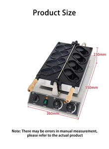 เครื่องทำวาฟเฟิลรูปทรง<span class=keywords><strong>รองเท้า</strong></span> ใช้ไฟฟ้าและแก๊ส สำหรับ<span class=keywords><strong>ครัว</strong></span>เชิงพาณิชย์ 4 ช่อง เหมาะสำหรับร้านกาแฟขนาดเล็ก ร้านขายของที่ระลึก ร้านอาหาร และโรงแรม - Product Image 4