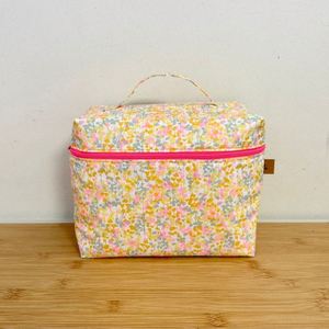 Sacs à maquillage en coton écologiques de grande capacité, poignée souple, organisateur de cosmétiques personnalisé, fermeture éclair portable pour sac de voyage, femmes - Product Image 1