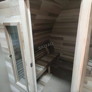 Nuevo conjunto de kit de sala de vapor de sauna comercial de madera de cedro rojo canadiense puro para exteriores - Product Image 2