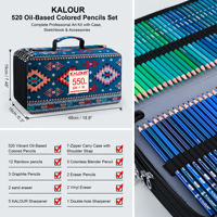KALOUR Art Supplies – Coffret de 520+30 crayons de couleur en nylon coloré avec mine souple et couleurs vibrantes pour le dessin et l'esquisse - B