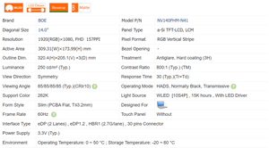 14,0-Zoll-Panel-NV140FHM-N41 N31 B140HAN02.4 B140HAN01.1 N140HCA-EAB EDV/30Pin 1920*1080 60HZ LCD FHD Laptop-Bildschirm Monitore Schlank - Product Image 5