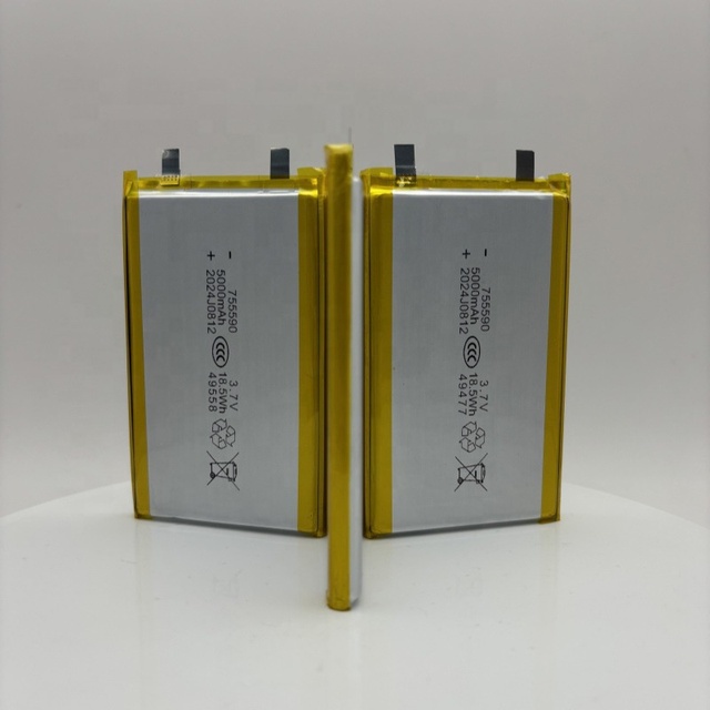 Wholesale Powerbank 755590 Polymer Battery 3.7V 5000mAh Large Capacity Rechargeable Lithium Lipo Battery With PCB and Wires