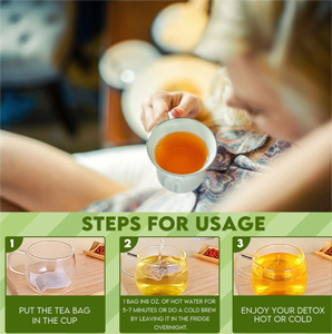 علبة شاي عشبية للتخسيس عضوية معتمدة لمدة 14 يومًا للتخسيس معبأة بأكياس مبطنة لخسارة الوزن معالجة خام للبالغين - Product Image 5