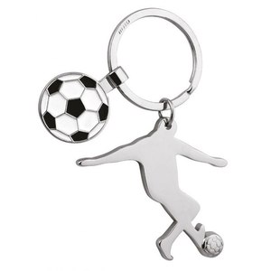 Portachiavi Personalizzato in Metallo con Calciatore e Moneta - Product Image 1