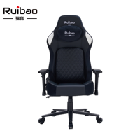Chaise de jeu ergonomique Ruibao OEM&ODM avec support lombaire, accoudoirs réglables, hauteur réglable, inclinable et pivotante