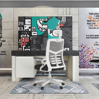 Chaise de bureau à domicile en tissu confortable et ergonomique pour les étudiants Salle de conférence Dortoir Utilisation de l'ordinateur de jeu sédentaire