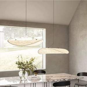 Style nordique salon salon de thé bar déco japonais Wabi-Sabi fait à la main soie pendentif lumière tissu lustre - Product Image 6