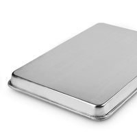 Panci pemanggang aluminium 32.5X24.5 cm, nampan datar memanggang piring Oven